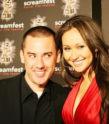 Michael Dougherty and Moneca Delain at an event for Trick 'r Treat (2007)