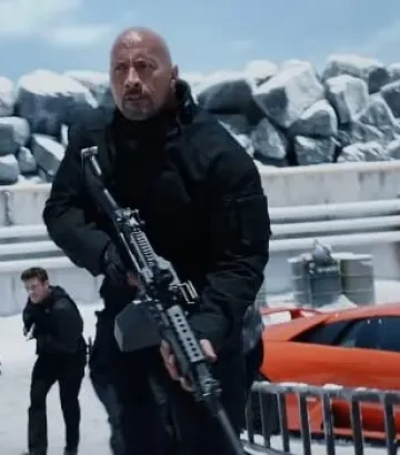 Dwayne Johnson, Ludacris, and Scott Eastwood in The Fate of the Furious (2017)