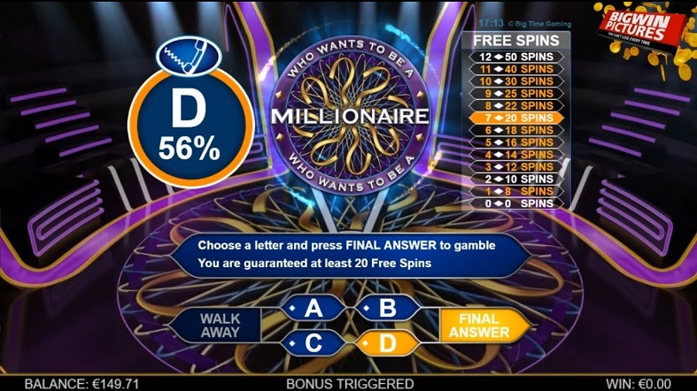 who wants to be a millionaire megaways big gaming